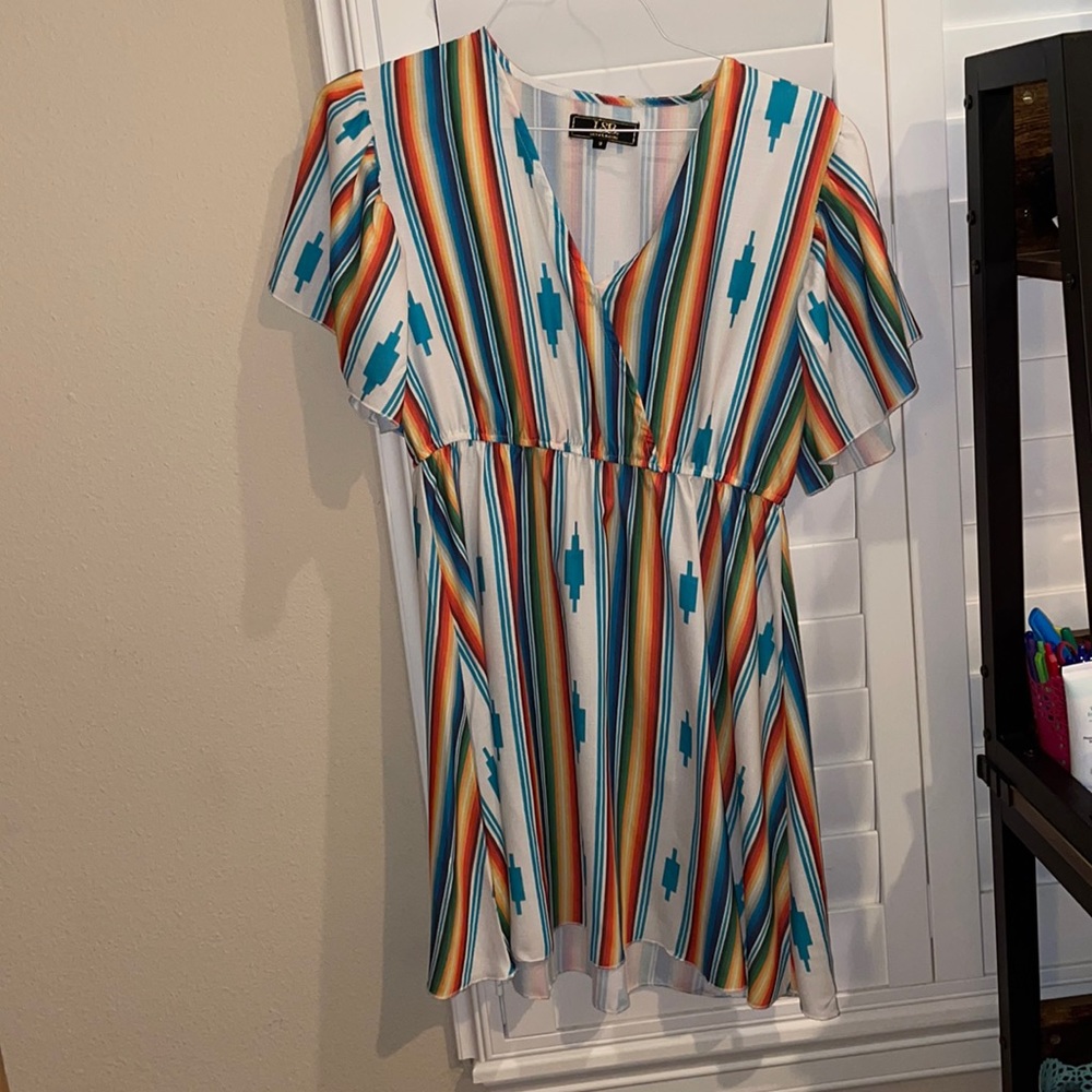 Multicolored Aztec print dress